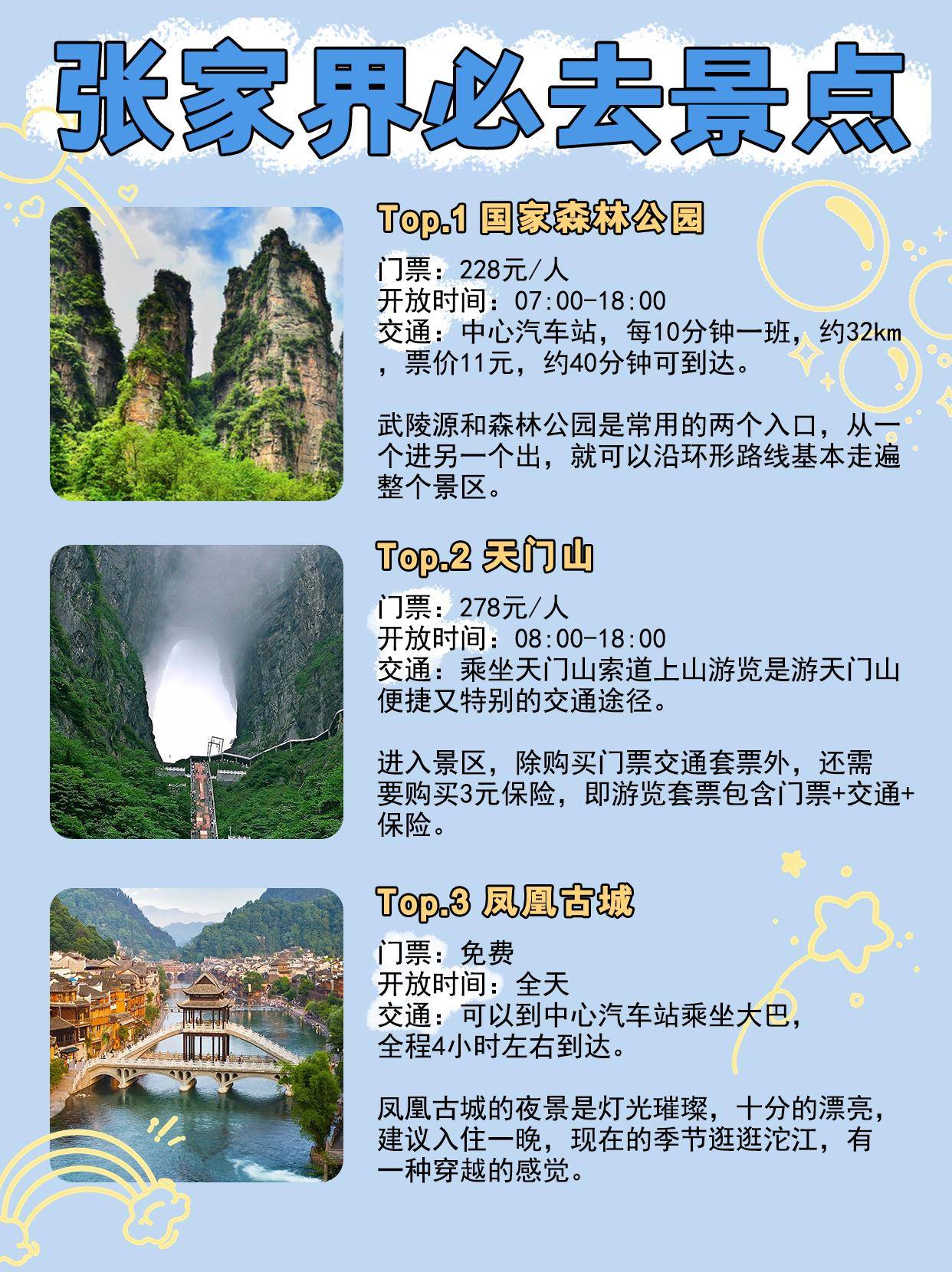 张家界旅游攻略自由行三天